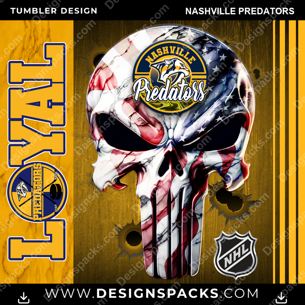Hockey Loyal Nashville Predators Tumbler Digital Wrap Design