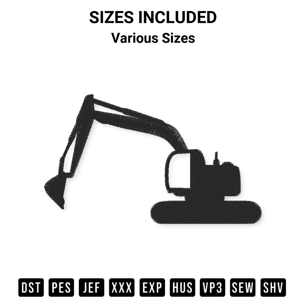 Get the Excavator Embroidery Design embroidery design for your custom crafts! Premium digitized files available for instant download at Designspacks.com. Available sizes: Various Sizes.