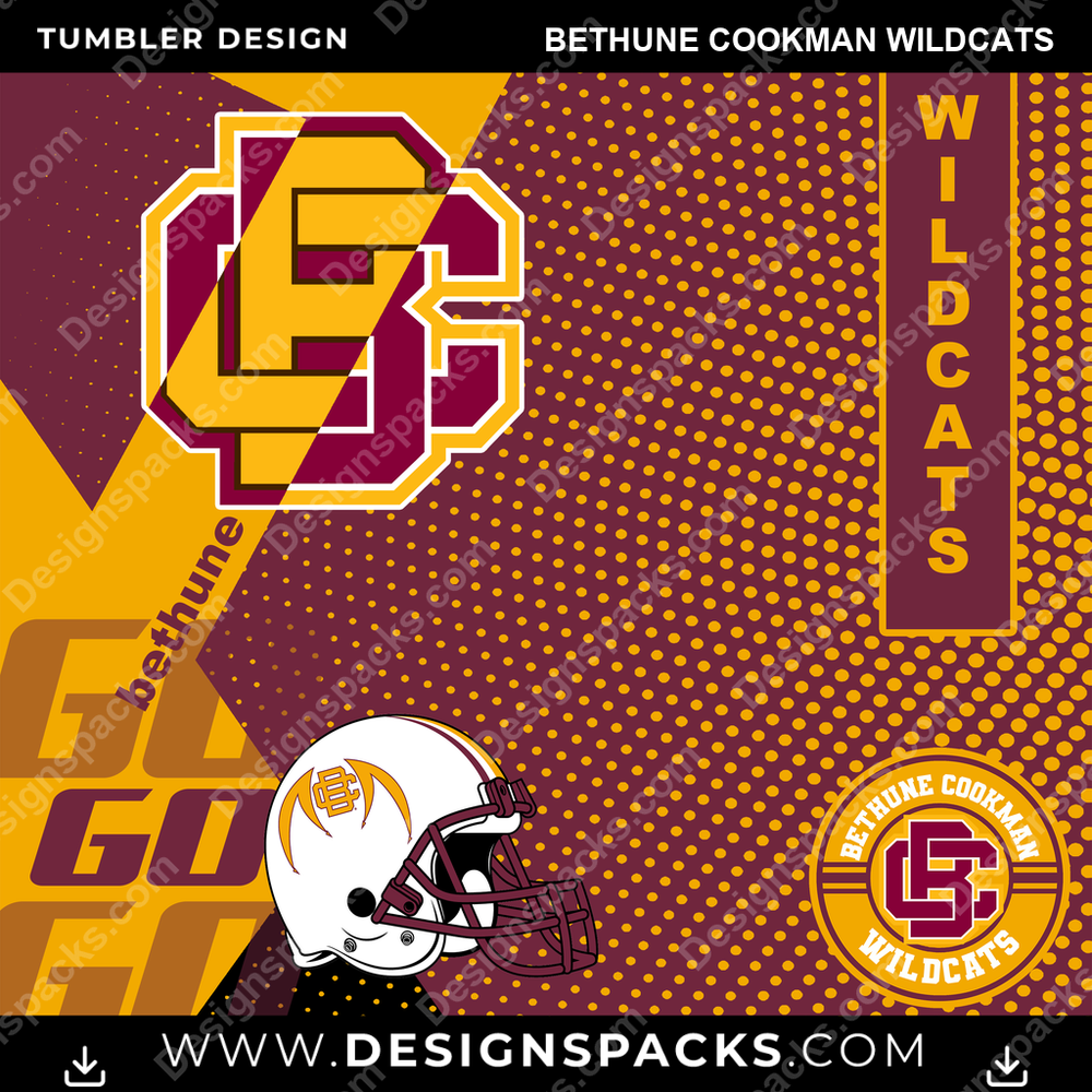 College Sport GO Bethune Cookman Wildcats NCAA College Sport Tumbler Digital Wrap Design Download