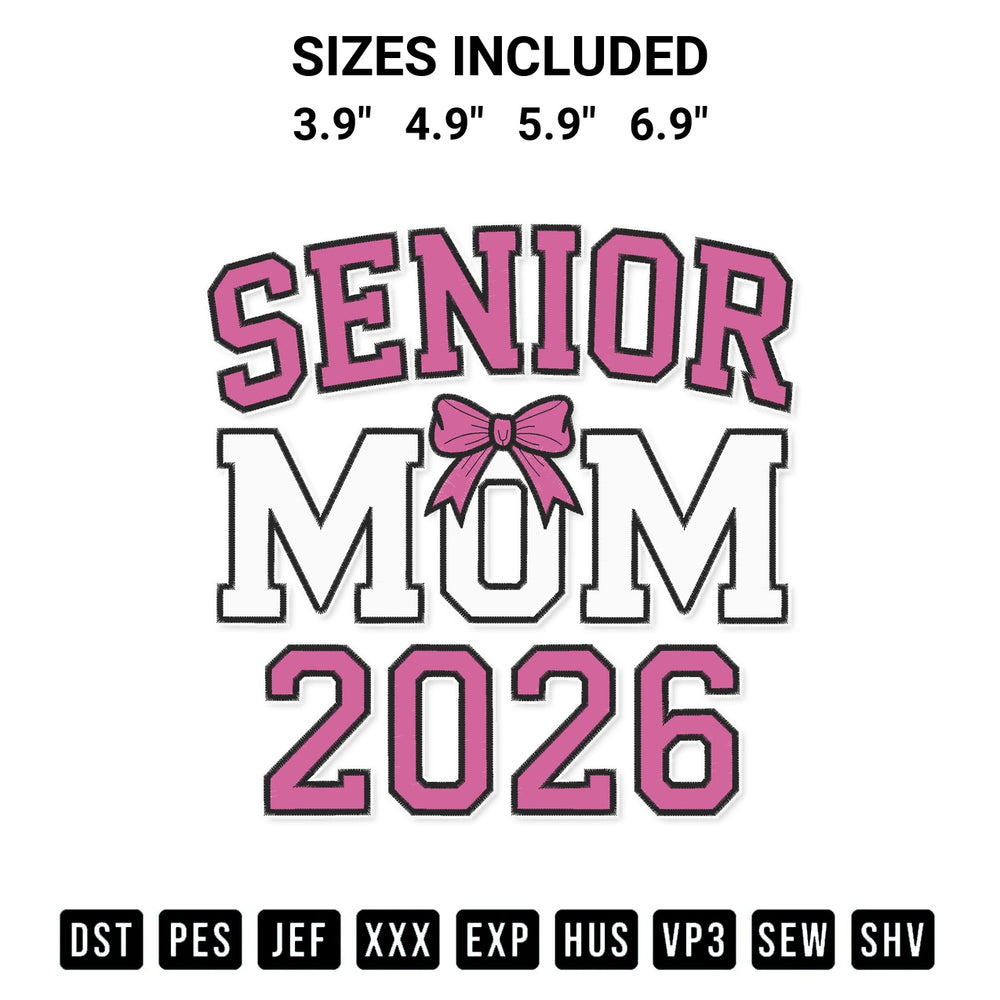 Looking for the perfect pattern? Download the Senior Mom 2026 Embroidery Design embroidery design today at Designspacks.com. Crisp, clean stitching guaranteed. Available sizes: 3.9", 4.9", 5.9", 6.9".
