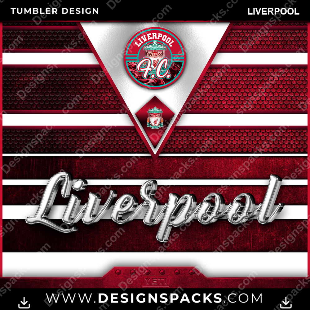 Soccer UK YETI Liverpool Tumbler Digital Wrap Design