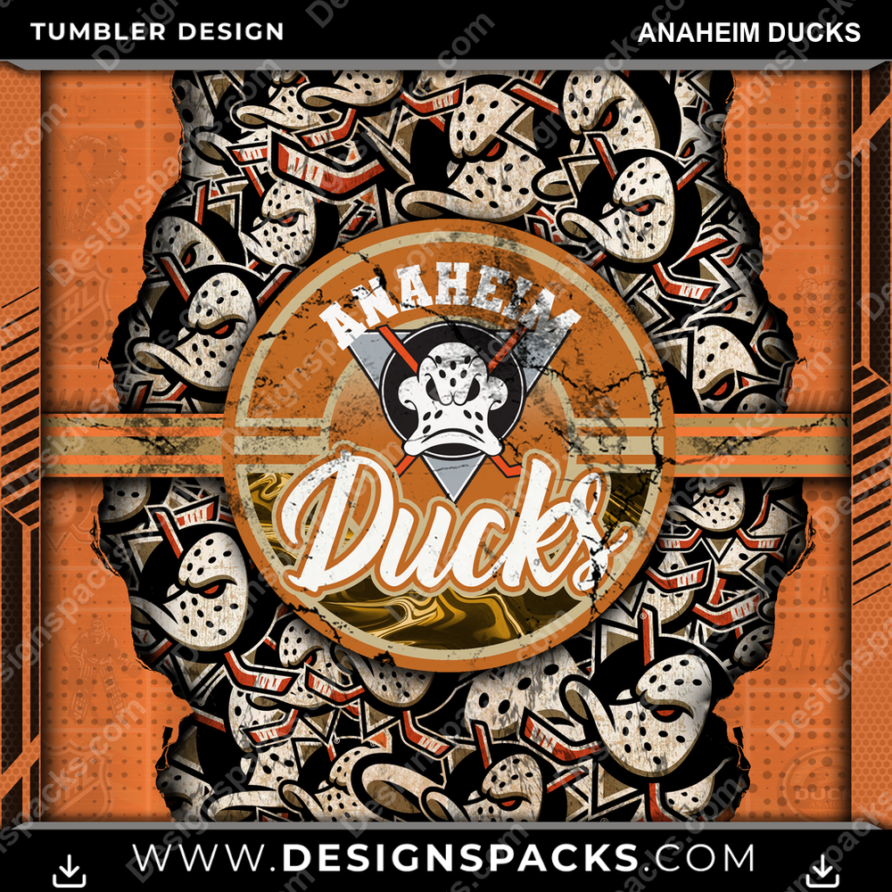 Hockey Ripped Anaheim Ducks Tumbler Digital Wrap Design