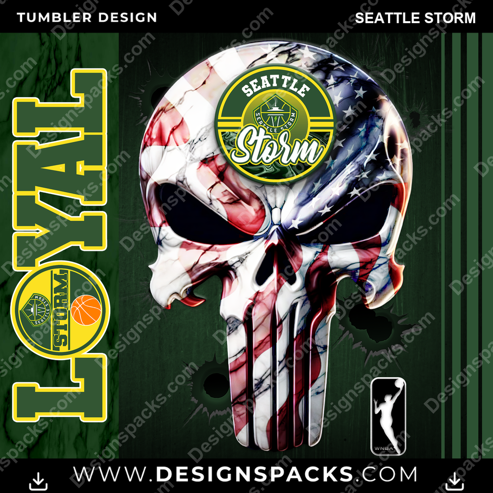 Basketball Loyal Seattle Storm Tumbler Digital Wrap Design