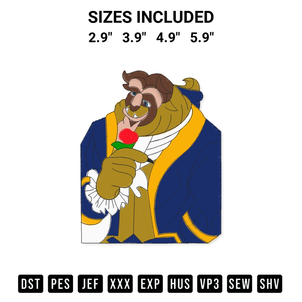 Get the Disney Beast Embroidery Design embroidery design for your custom crafts! Premium digitized files available for instant download at Designspacks.com. Available sizes: 2.9", 3.9", 4.9", 5.9".
