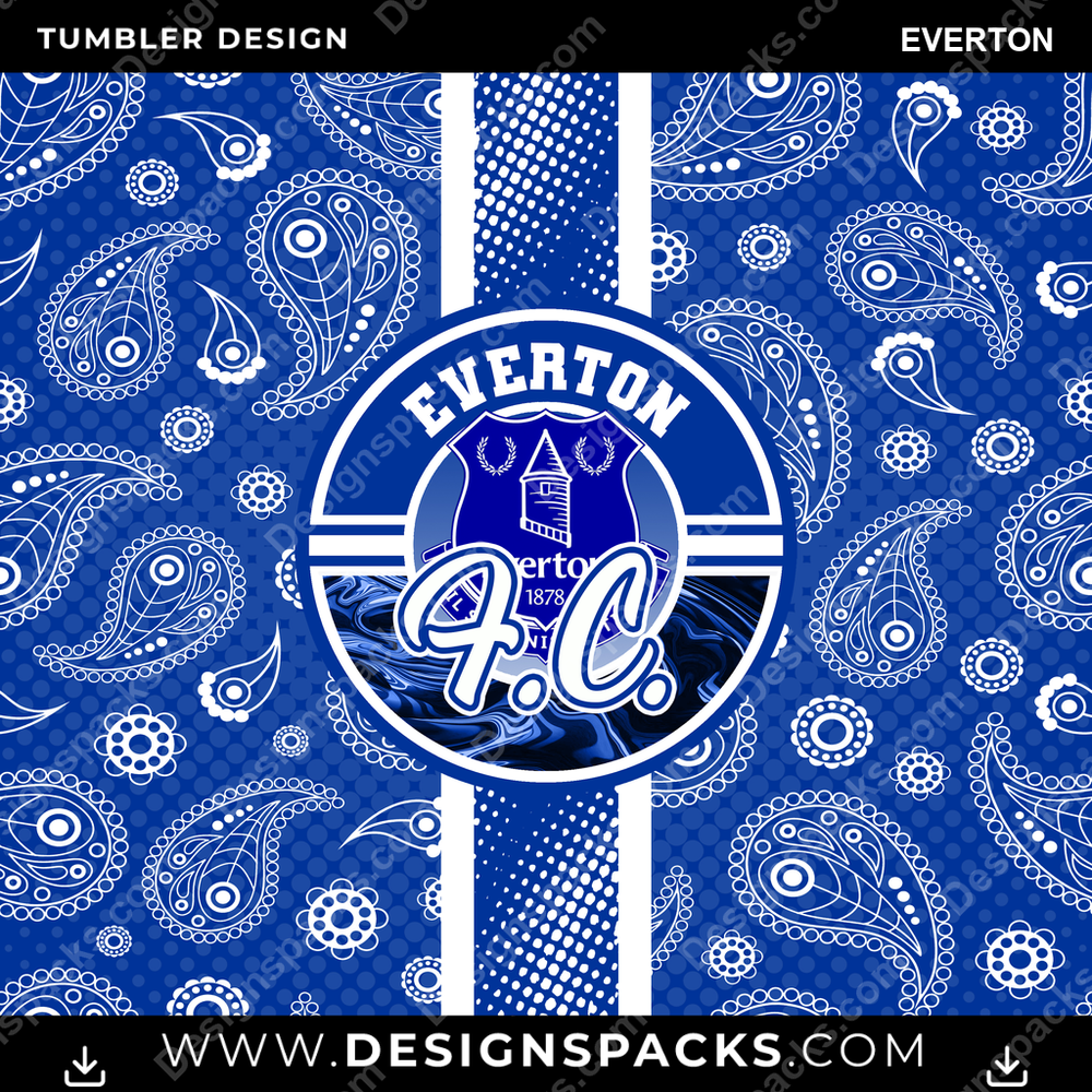 Soccer UK Handkerchief Everton Tumbler Digital Wrap Design