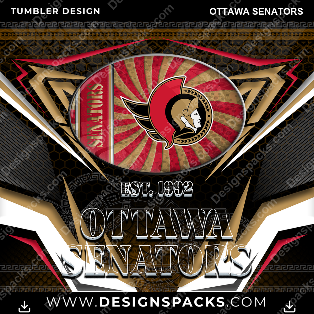 Hockey Tribal Ottawa Senators Tumbler Digital Wrap Design