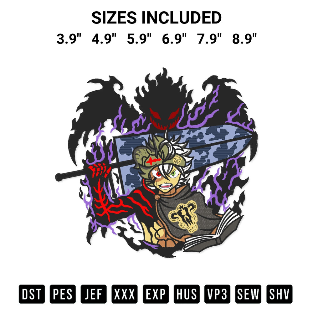 Elevate your next project with our Best Demon Asta Embroidery Design embroidery file. Shop high-quality digital patterns instantly at Designspacks.com. Available sizes: 3.9", 4.9", 5.9", 6.9", 7.9", 8.9".