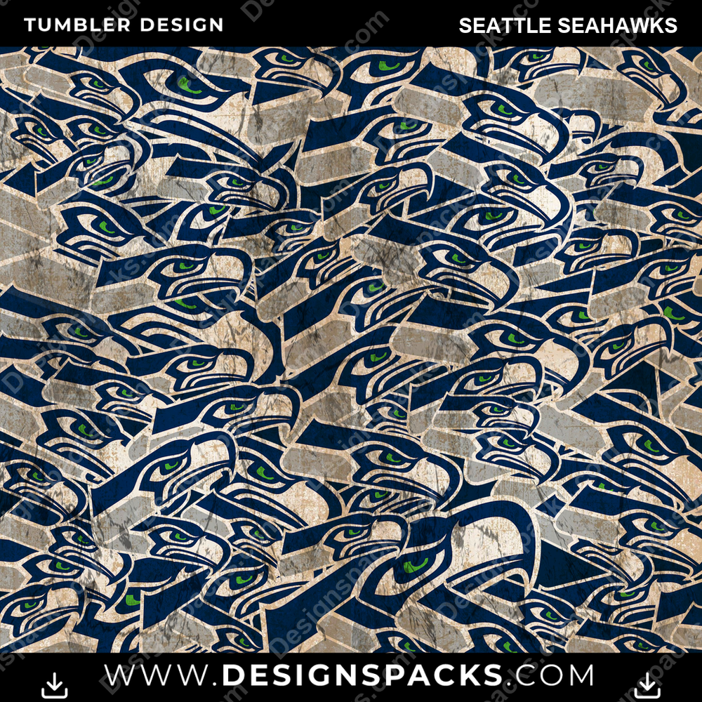 Football Logo BG Seattle Seahawks Tumbler Digital Wrap Design
