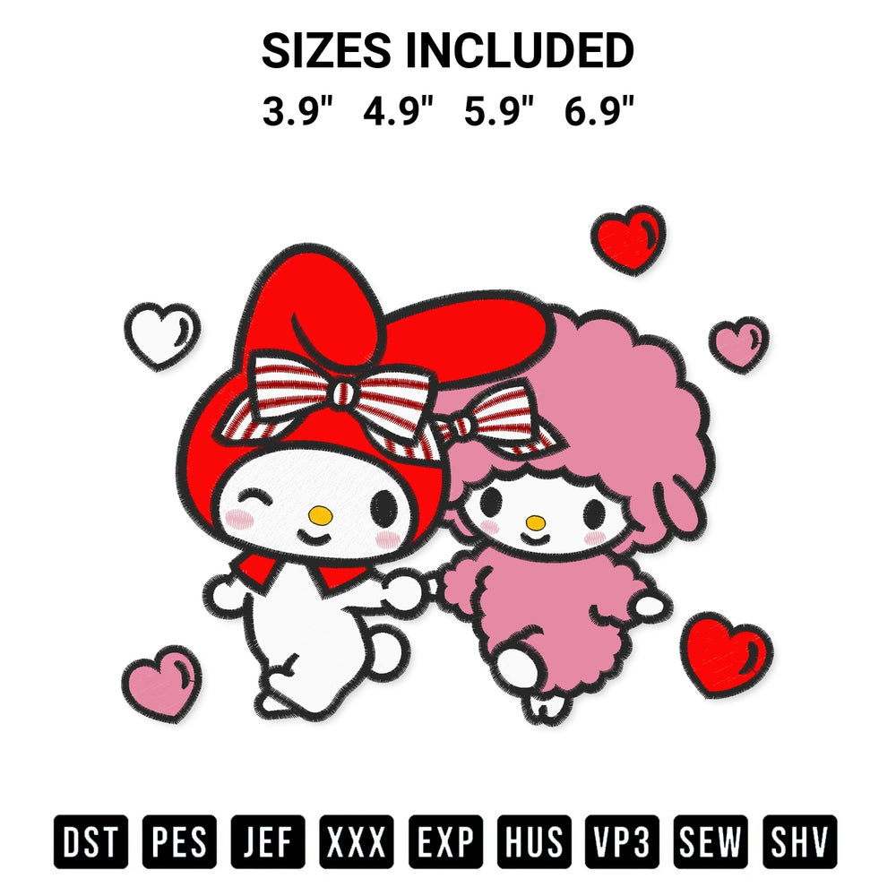 Add a unique touch to your apparel with the My Melody And My Sweet Piano Embroidery Design embroidery file. Premium instant download available now on Designspacks.com. Available sizes: 3.9", 4.9", 5.9", 6.9".
