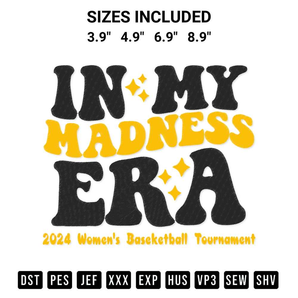 Add a unique touch to your apparel with the Iowa Hawkeyes In My Madness Era Embroidery Design embroidery file. Premium instant download available now on Designspacks.com. Available sizes: 3.9", 4.9", 6.9", 8.9".