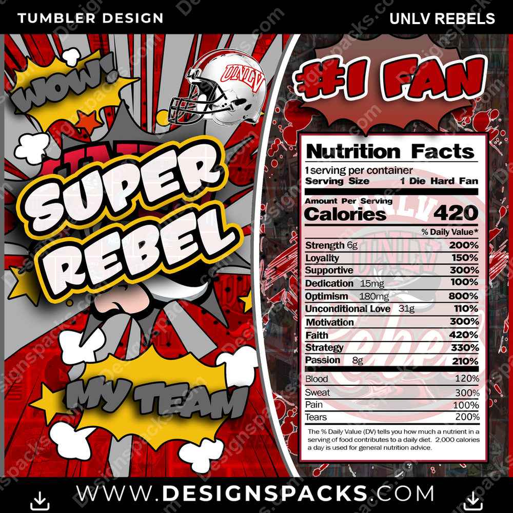 College Sport Super Team UNLV Rebels NCAA College Sport Tumbler Digital Wrap Design Download