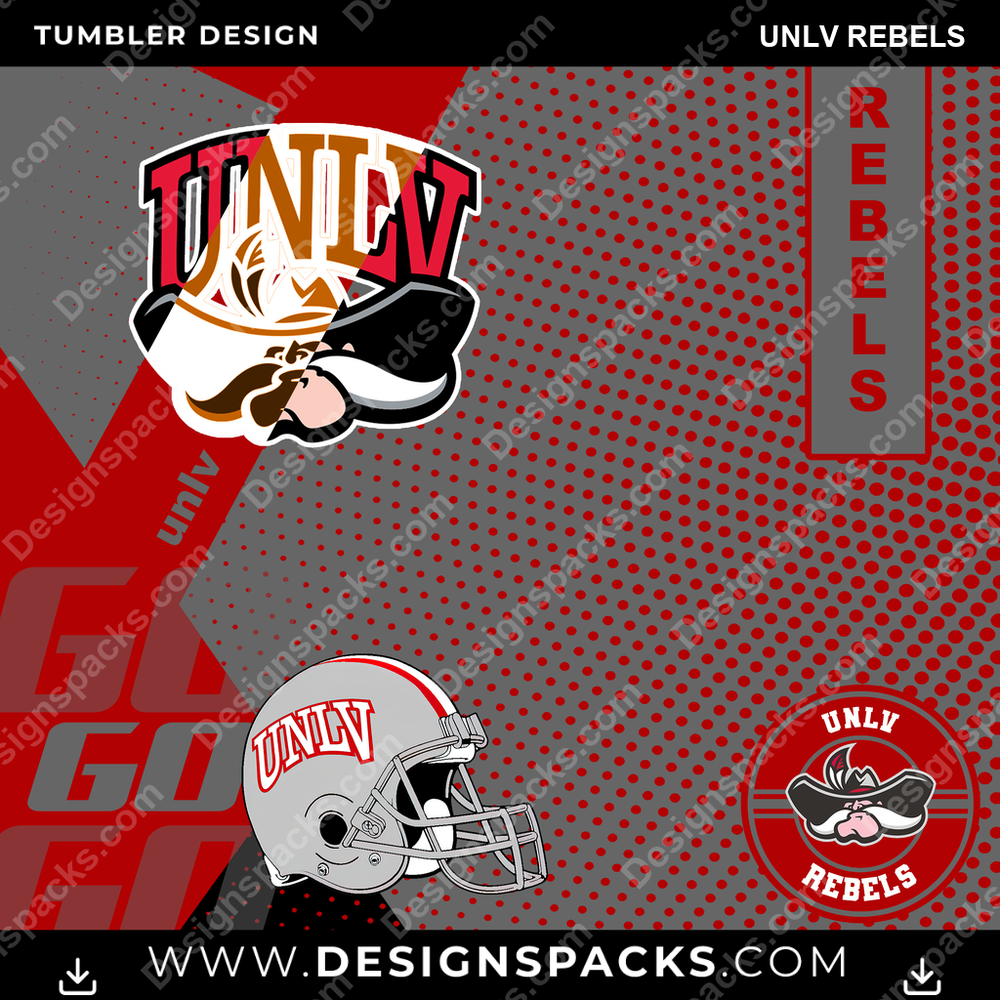 College Sport GO UNLV Rebels Tumbler Digital Wrap Design