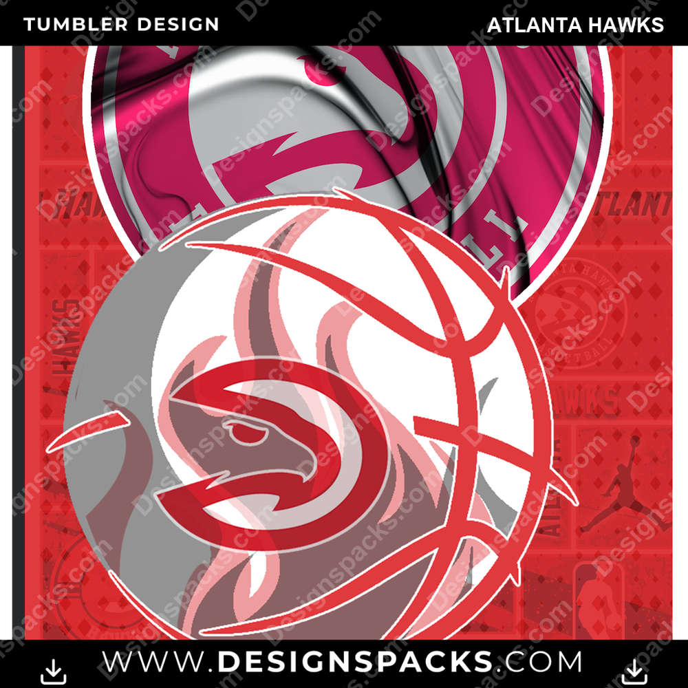 Basketball Posters Atlanta Hawks Tumbler Digital Wrap Design
