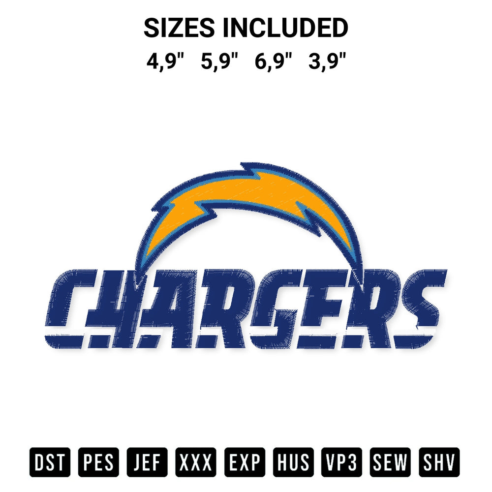 Discover the perfect addition to your crafting collection: Los Angeles Chargers Logo Embroidery Design embroidery file. Instantly available at Designspacks.com. Available sizes: 4,9", 5,9", 6,9", 3,9".