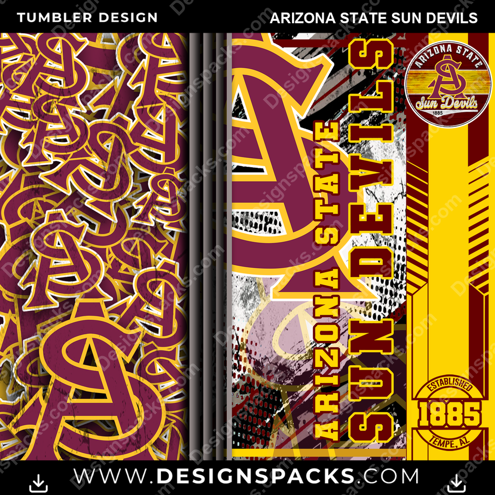 College Sport Sports Arizona State Sun Devils NCAA College Sport Tumbler Digital Wrap Design Download