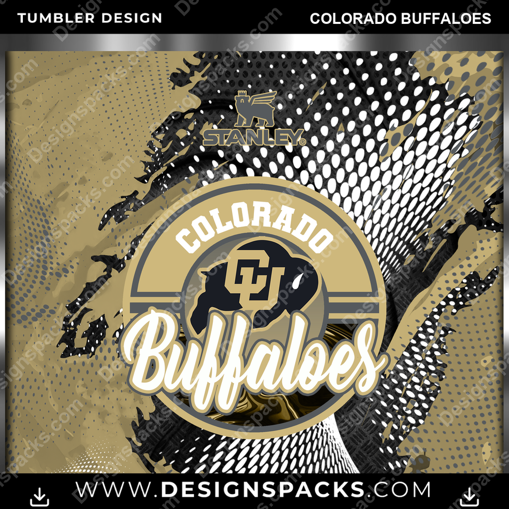 College Sport Stanley Colorado Buffaloes NCAA College Sport Tumbler Digital Wrap Design Download