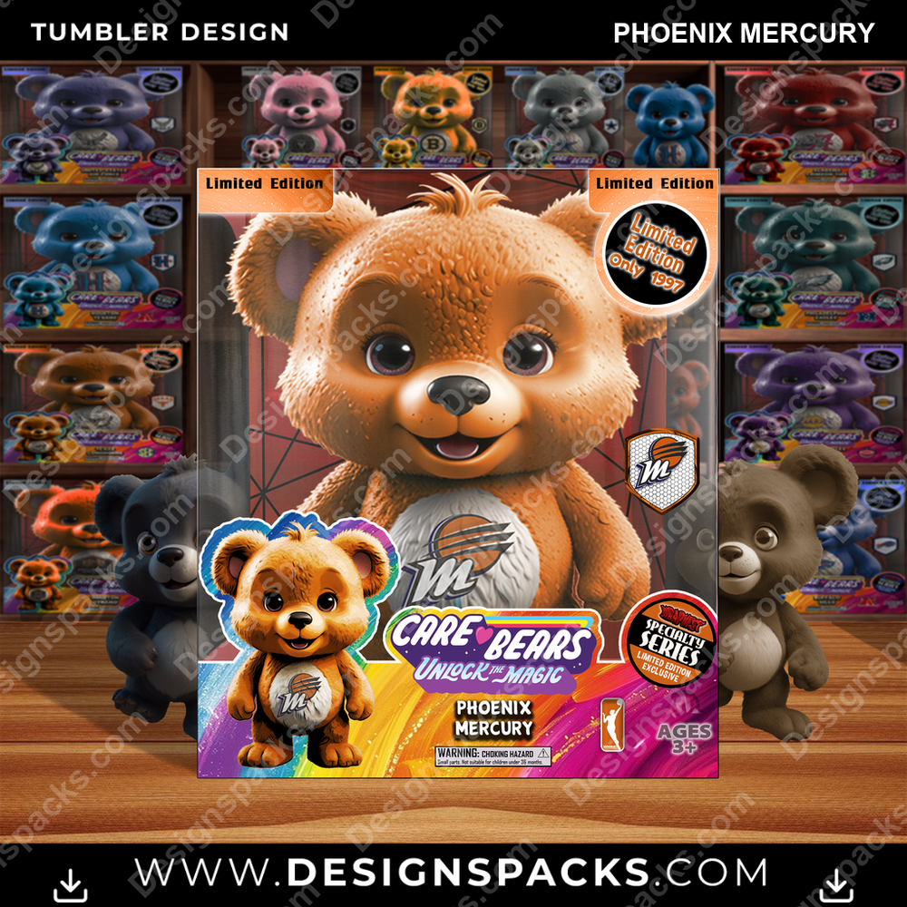 Basketball Care Bear Box Phoenix Mercury Tumbler Digital Wrap Design