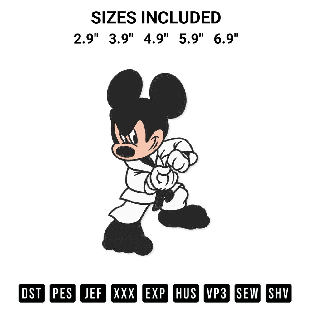 Looking for the perfect pattern? Download the Mickey Mouse Karate Embroidery Design embroidery design today at Designspacks.com. Crisp, clean stitching guaranteed. Available sizes: 2.9", 3.9", 4.9", 5.9", 6.9".