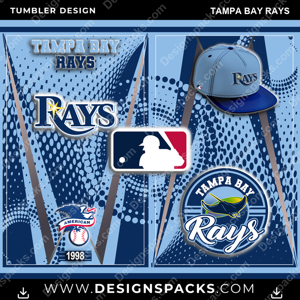 Baseball Team Logo Tampa Bay Rays Tumbler Digital Wrap Design