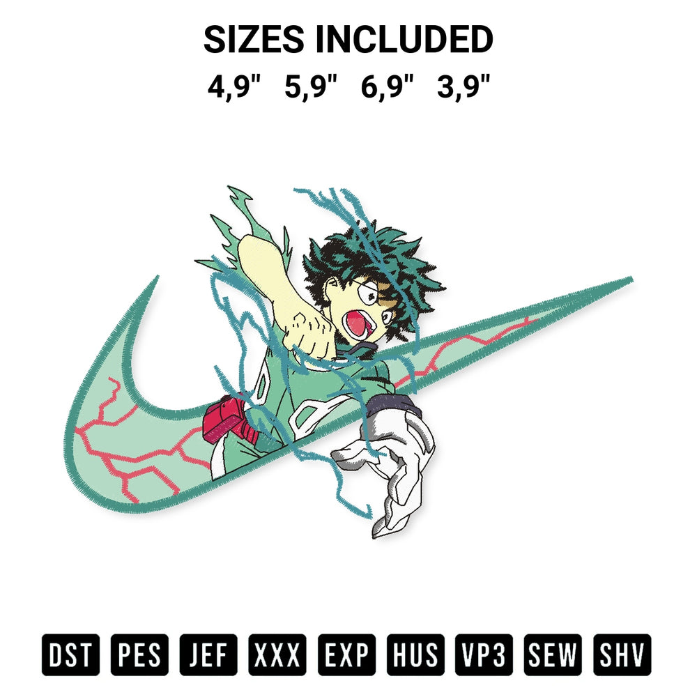Stitch like a pro with the Midoriya Izuku My Hero Academia Logo Embroidery Design embroidery pattern from Designspacks.com. High-quality digital machine embroidery file. Available sizes: 4,9", 5,9", 6,9", 3,9".