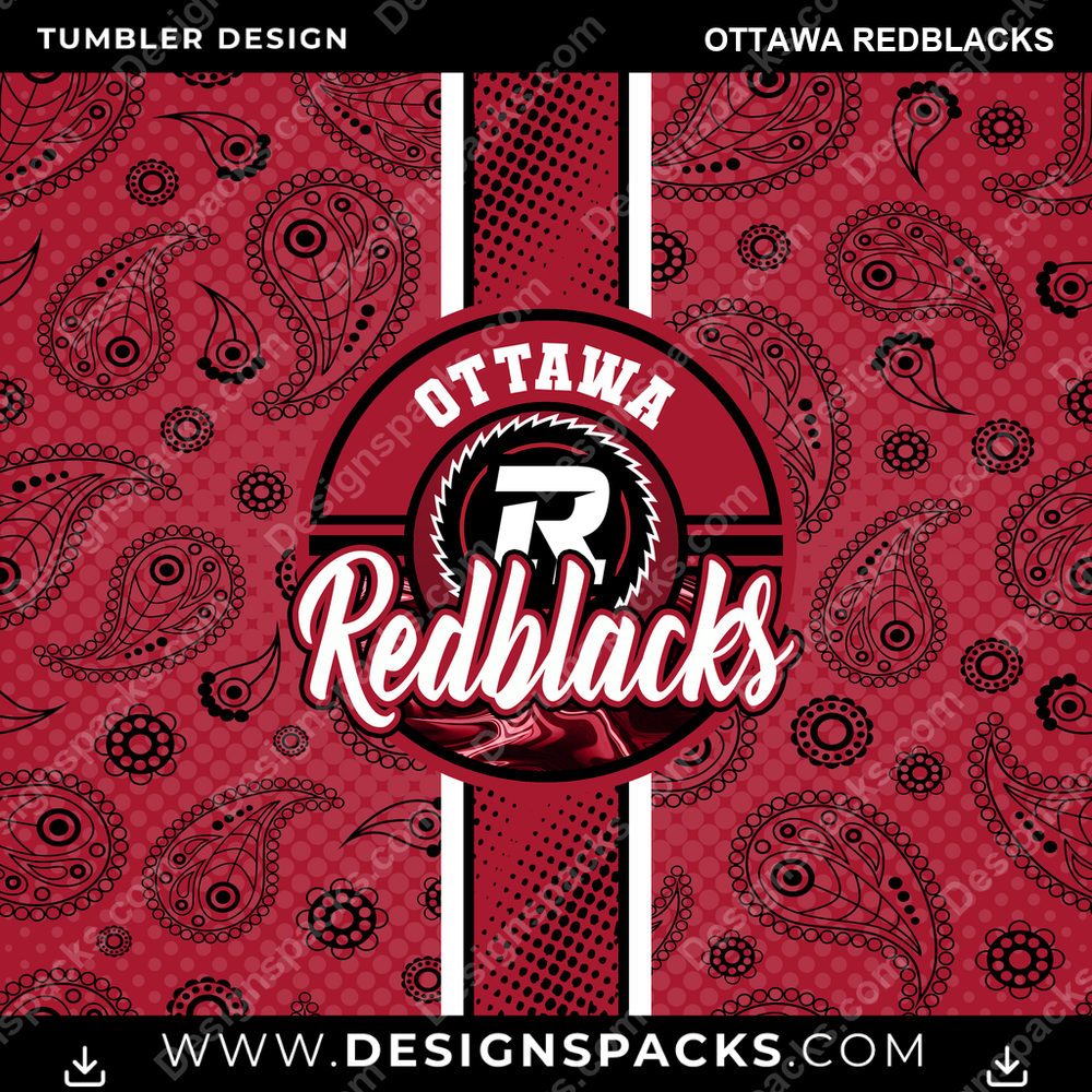 Canada Football Handkerchief Ottawa Redblacks Tumbler Digital Wrap Design