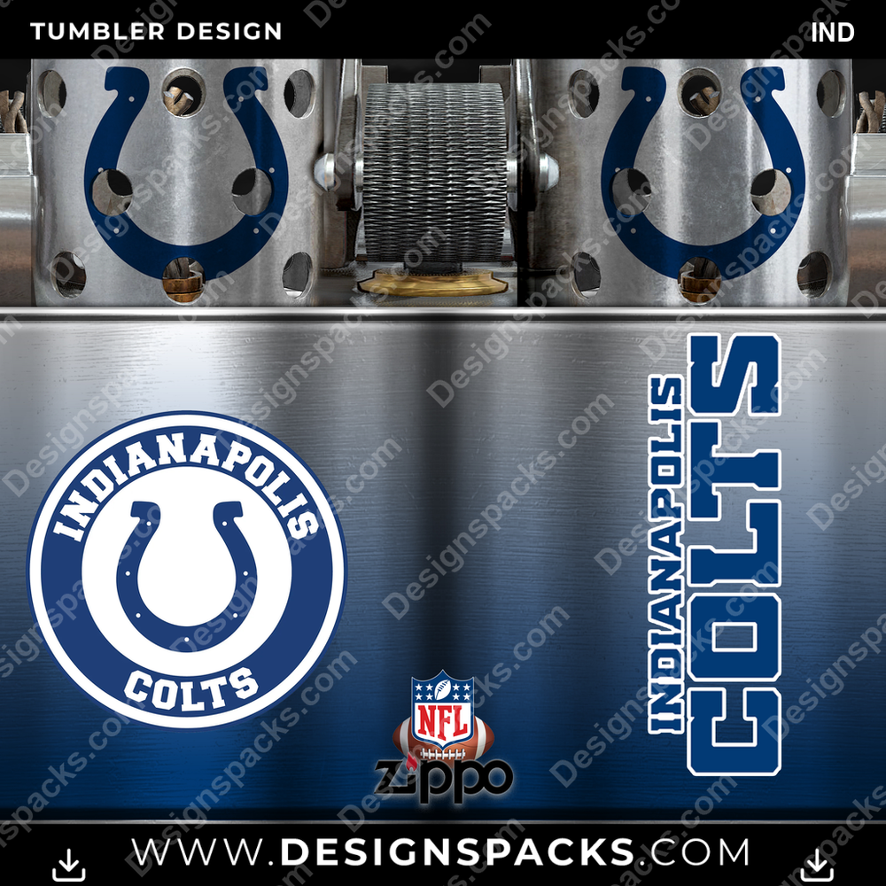 Football Zippo Lighter IND Tumbler Digital Wrap Design