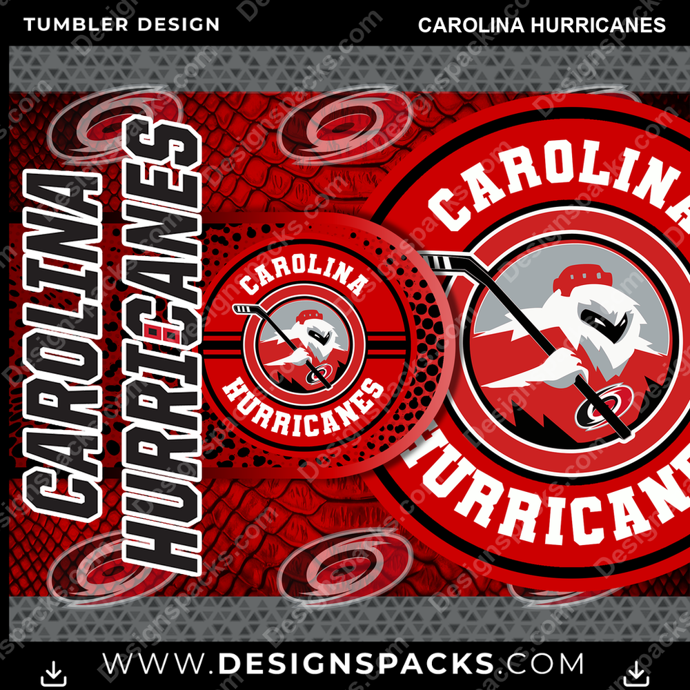 Hockey Hyper Carolina Hurricanes Tumbler Digital Wrap Design