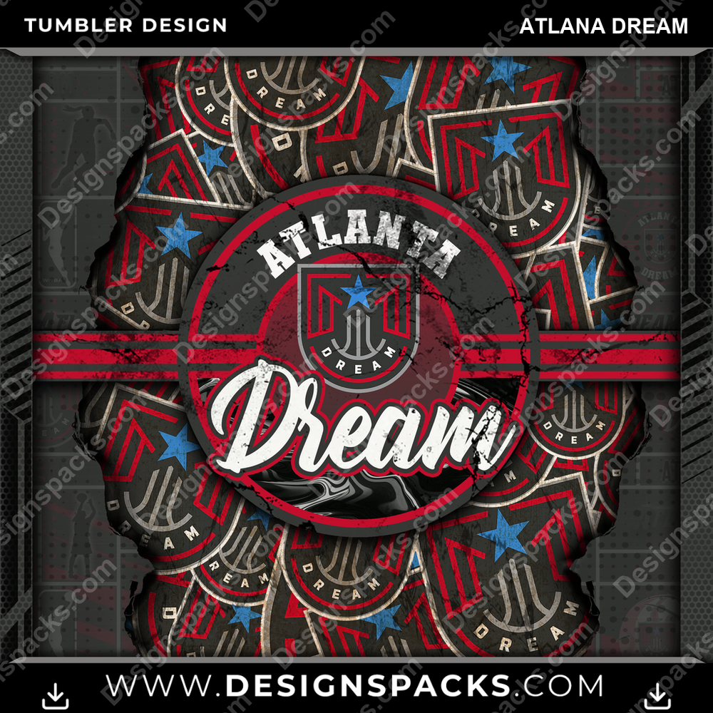 Basketball Ripped Atlana Dream Tumbler Digital Wrap Design