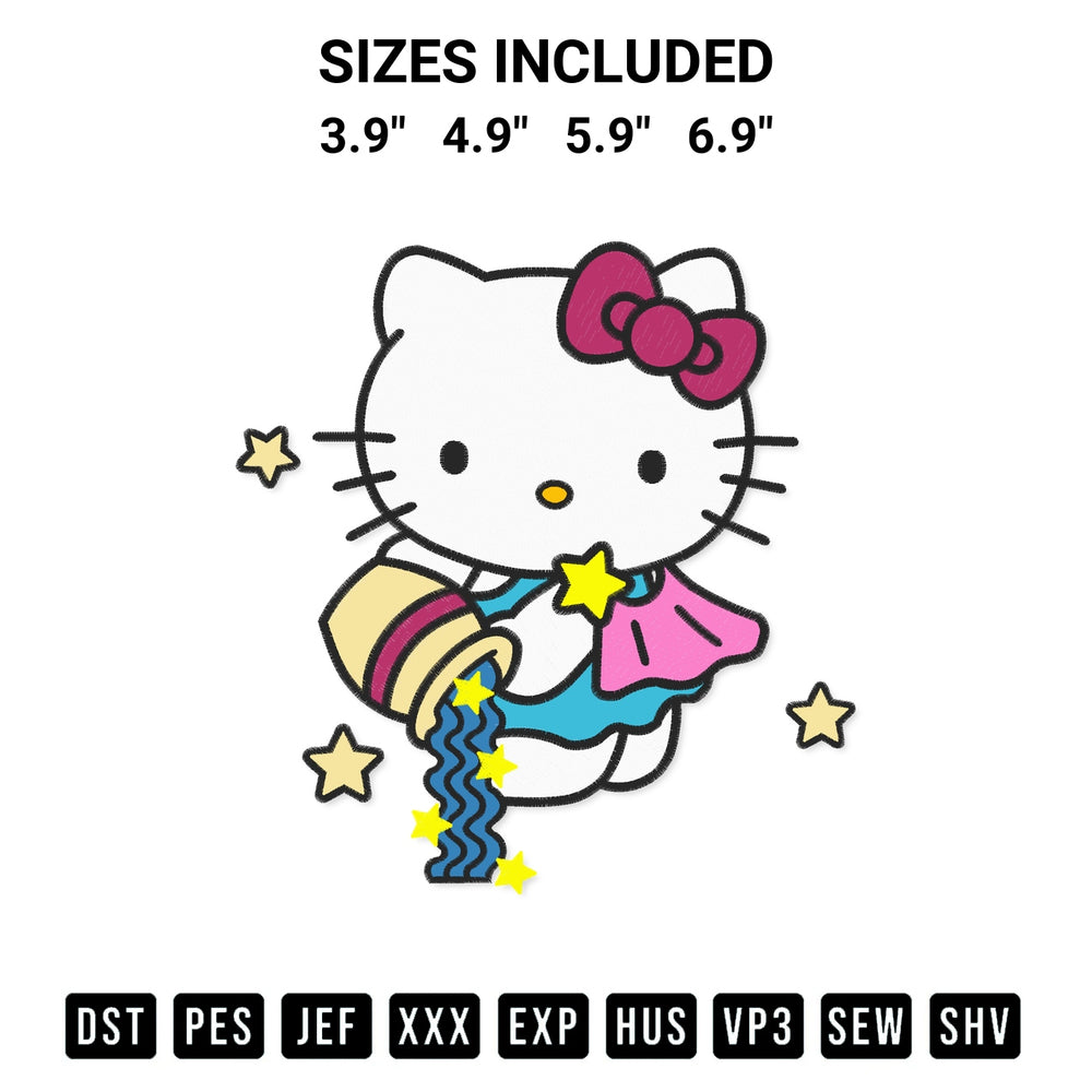 Add a unique touch to your apparel with the Hello Kitty Aquarius Embroidery Design embroidery file. Premium instant download available now on Designspacks.com. Available sizes: 3.9", 4.9", 5.9", 6.9".