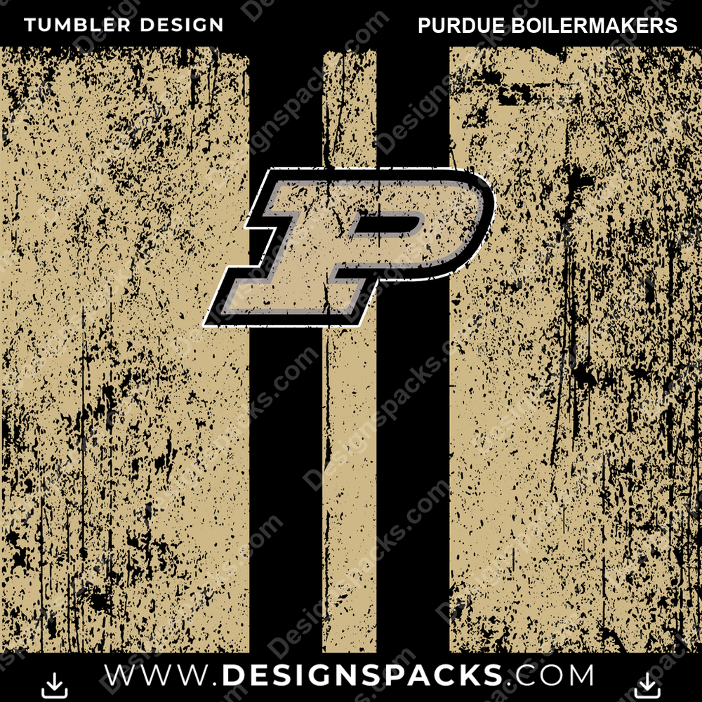 College Sport Grunge Style Purdue Boilermakers NCAA College Sport Tumbler Digital Wrap Design Download