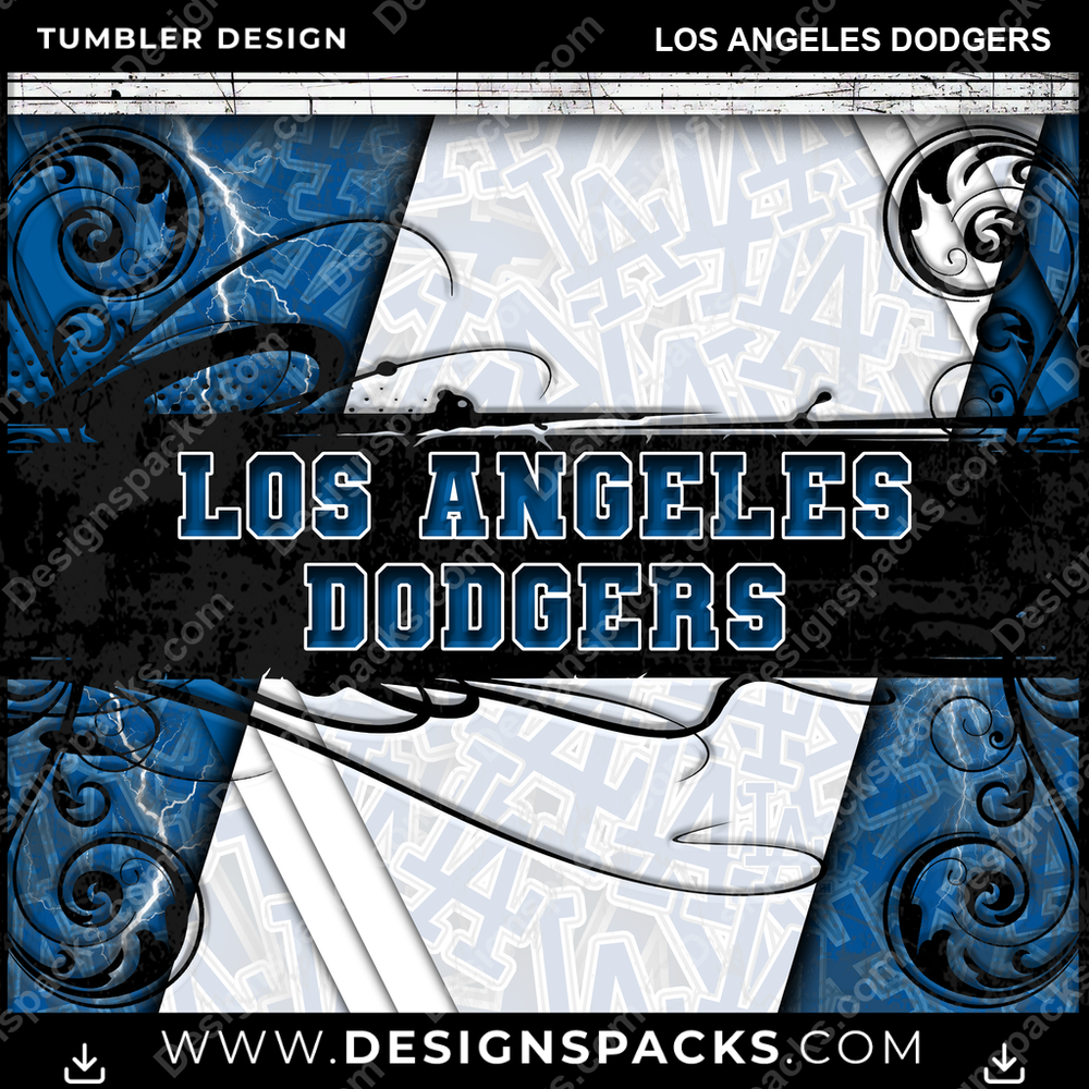 Baseball Elegant Los Angeles Dodgers Tumbler Digital Wrap Design
