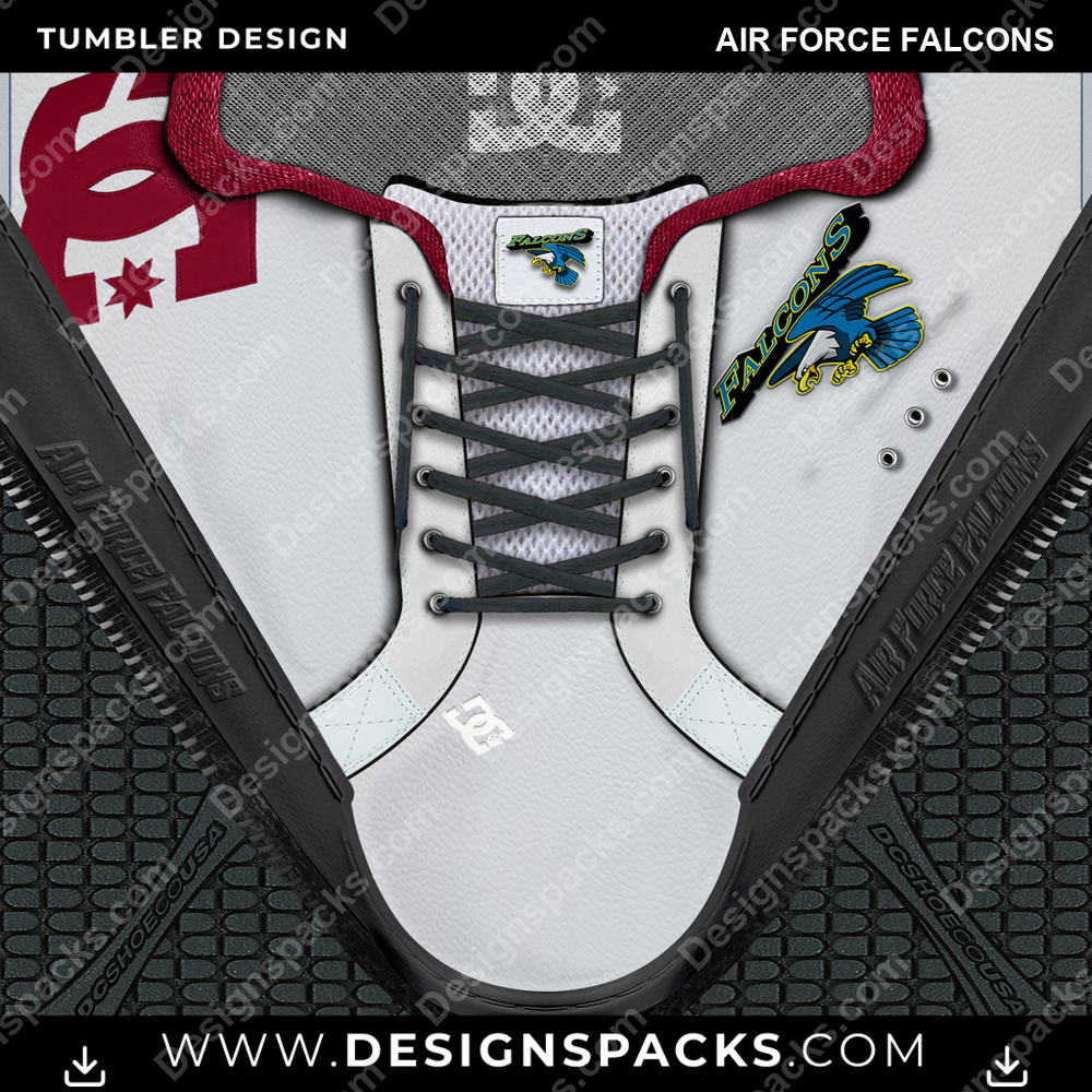 College Sport DC Sneaker Air Force Falcons NCAA College Sport Tumbler Digital Wrap Design Download