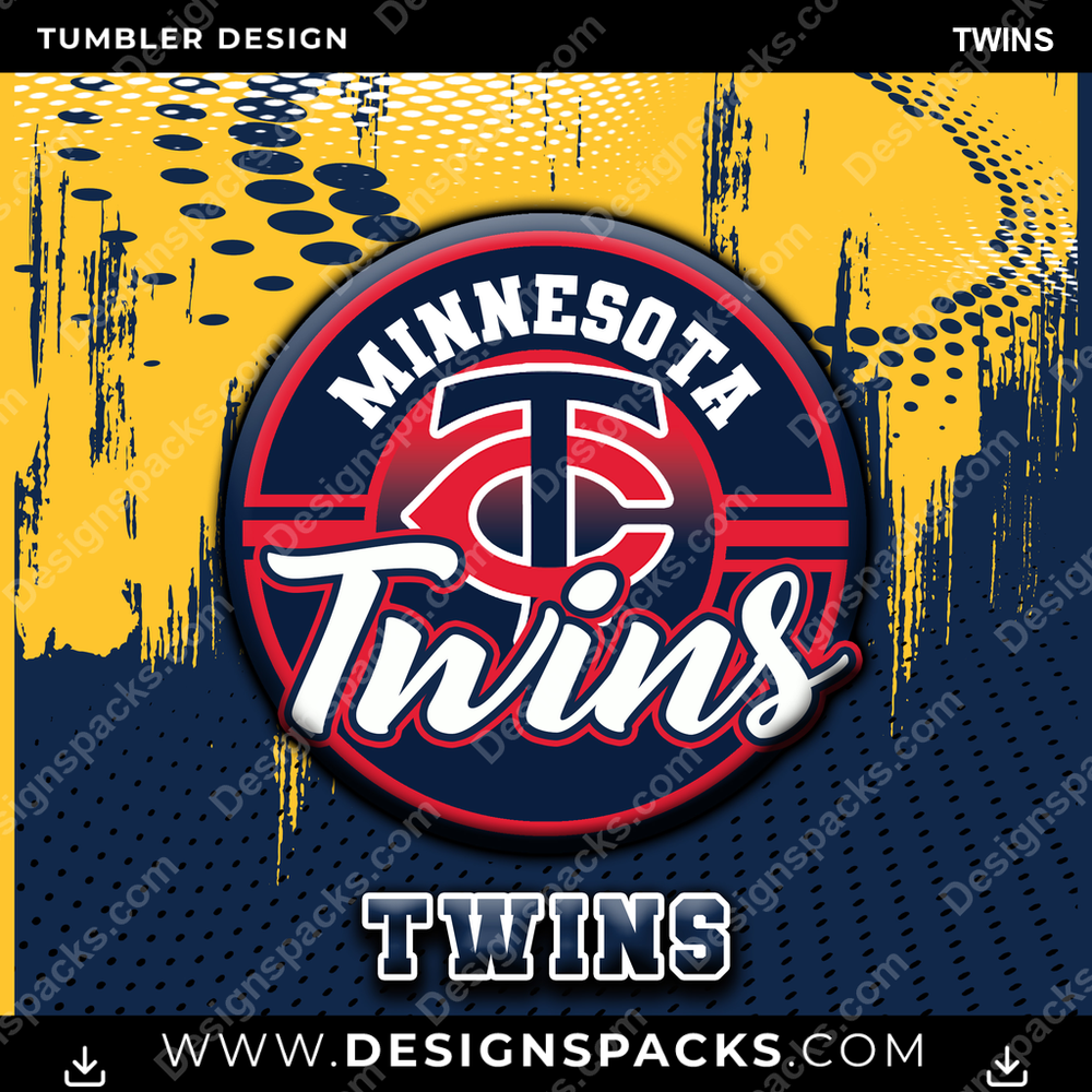 Baseball Dot Logo Twins Tumbler Digital Wrap Design