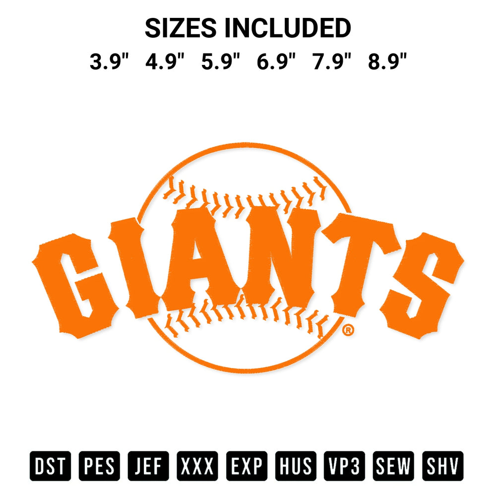 Get the San Francisco Giants Mlb Embroidery Design embroidery design for your custom crafts! Premium digitized files available for instant download at Designspacks.com. Available sizes: 3.9", 4.9", 5.9", 6.9", 7.9", 8.9".
