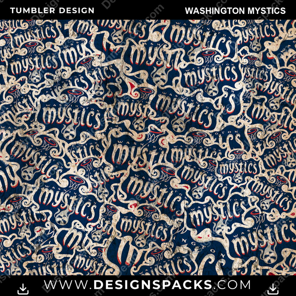 Basketball Logo BG Washington Mystics Tumbler Digital Wrap Design