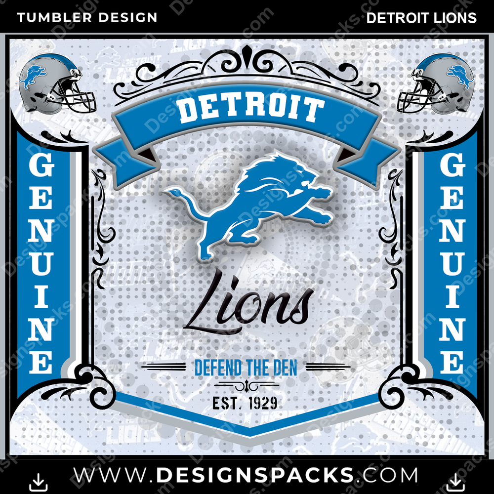 Football Bud Detroit Lions Tumbler Digital Wrap Design