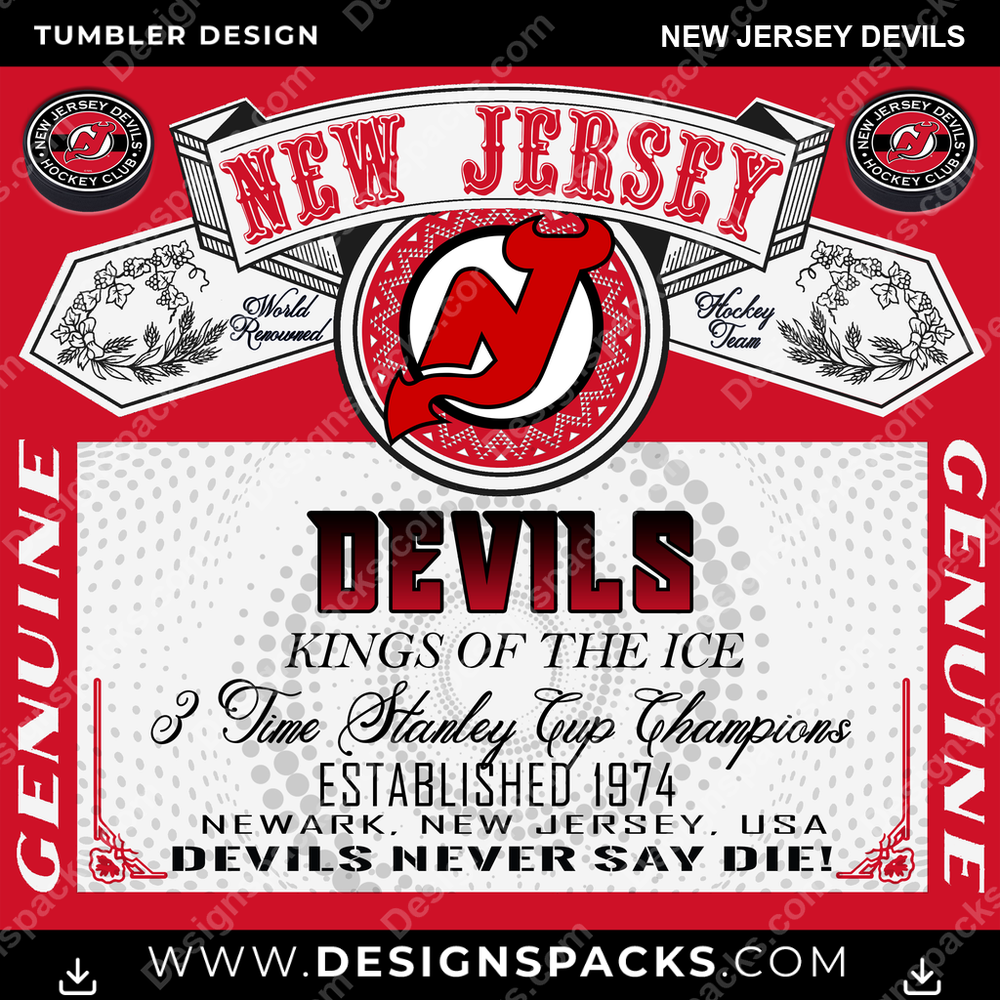 Hockey Budweiser New Jersey Devils Tumbler Digital Wrap Design