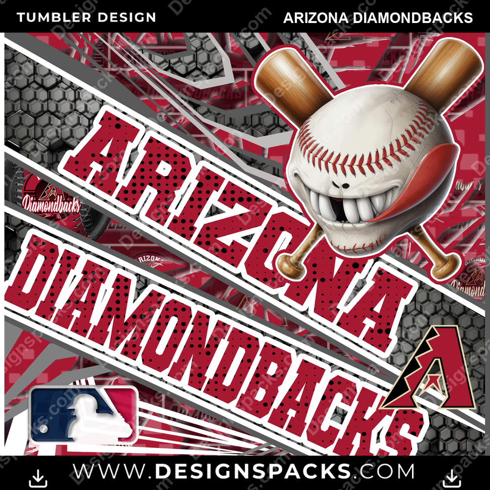 Baseball Angry Sports Arizona Diamondbacks Tumbler Digital Wrap Design