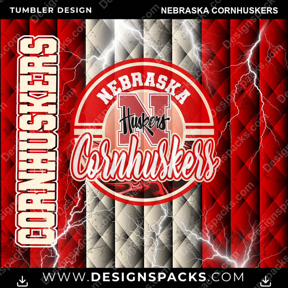 College Sport Diamond Nebraska Cornhuskers Tumbler Digital Wrap Design