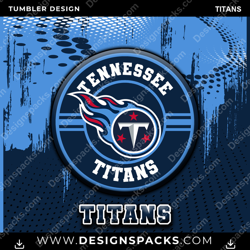 Football Dot Logo Titans Tumbler Digital Wrap Design