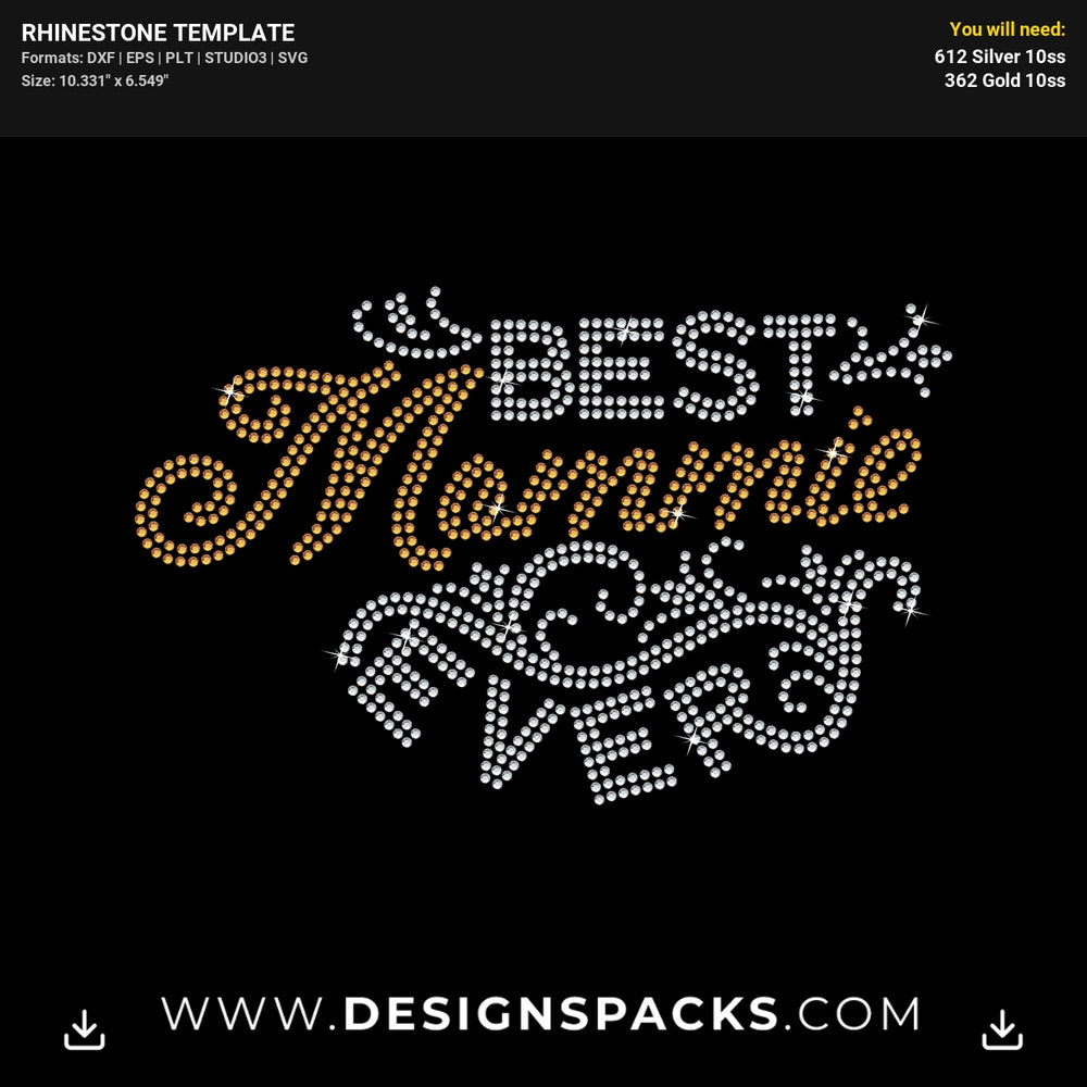 Best Mommie Ever Mother Day Gift Rhinestone Digital Template