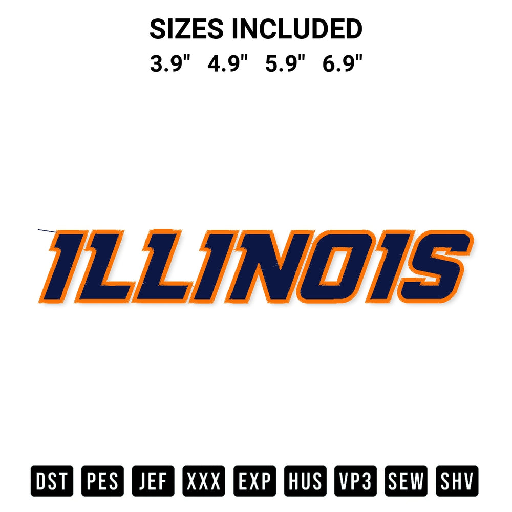 Elevate your next project with our Illinois Basketball Wordmark Embroidery Design embroidery file. Shop high-quality digital patterns instantly at Designspacks.com. Available sizes: 3.9", 4.9", 5.9", 6.9".