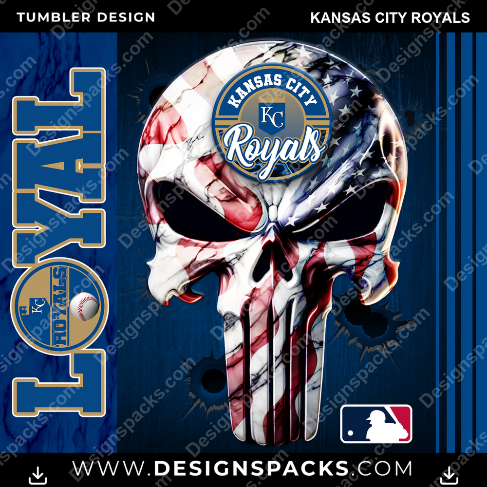 Baseball Loyal Kansas City Royals Tumbler Digital Wrap Design