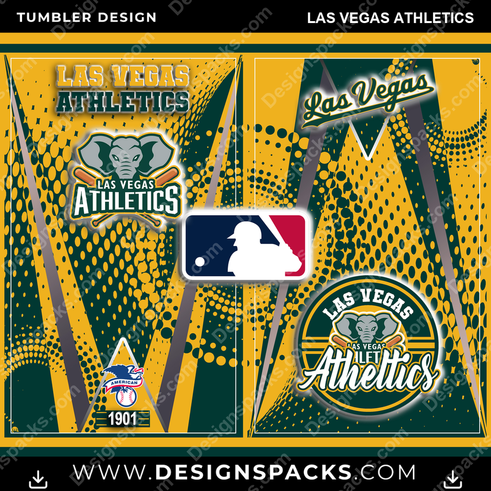 Baseball Team Logo Las Vegas Athletics Tumbler Digital Wrap Design