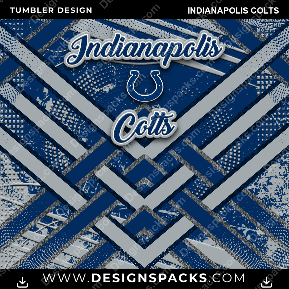 Football Glitter Stripe Indianapolis Colts Tumbler Digital Wrap Design