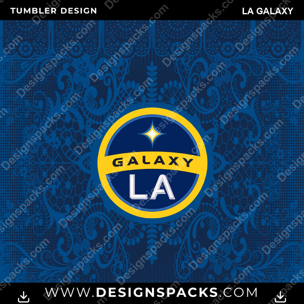 US Soccer Lace & Logo LA Galaxy Tumbler Digital Wrap Design