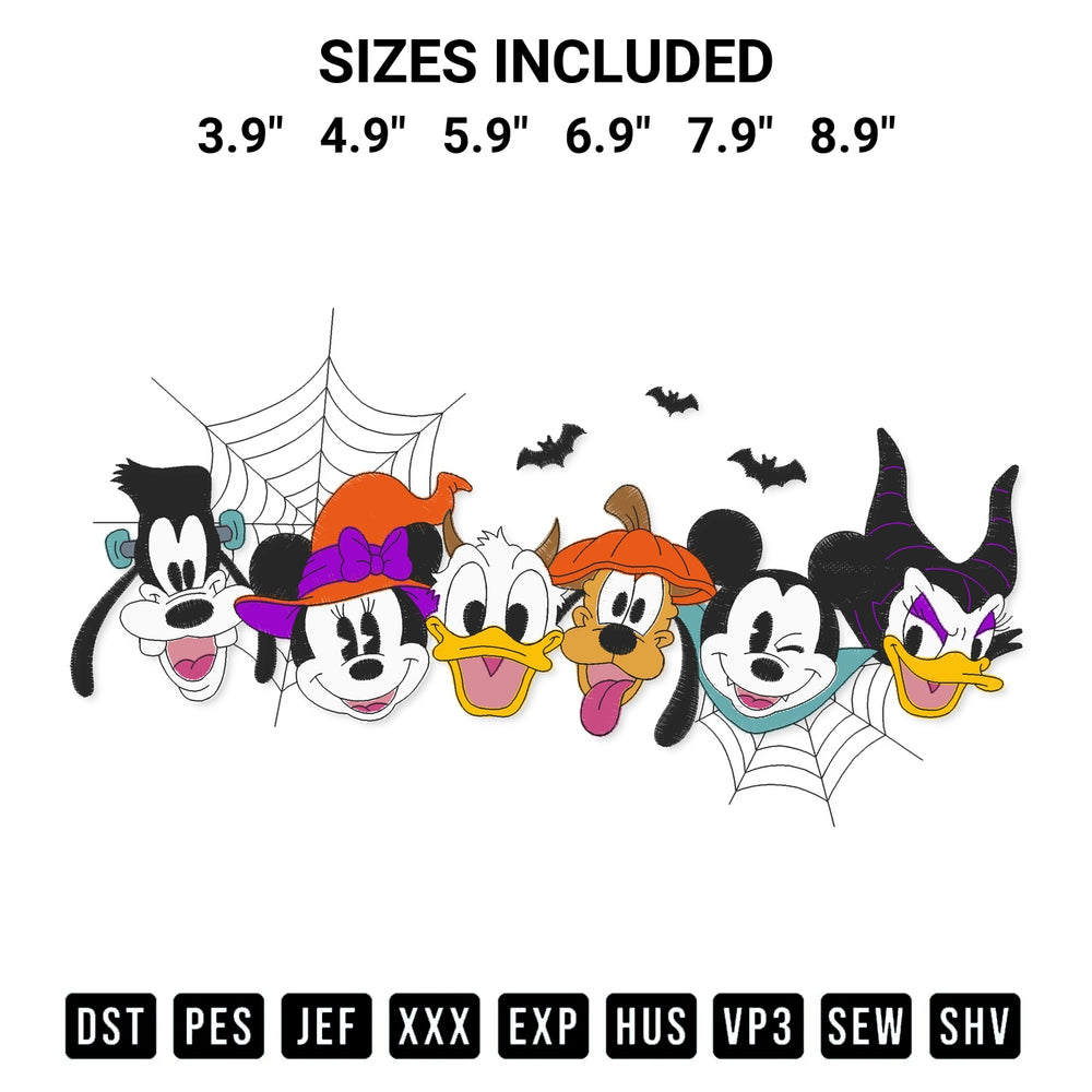 Download the Spooky Mouse And Friends Halloween Embroidery Design machine embroidery design exclusively at Designspacks.com. Premium digitized pattern for apparel and DIY crafts. Available sizes: 3.9", 4.9", 5.9", 6.9", 7.9", 8.9".