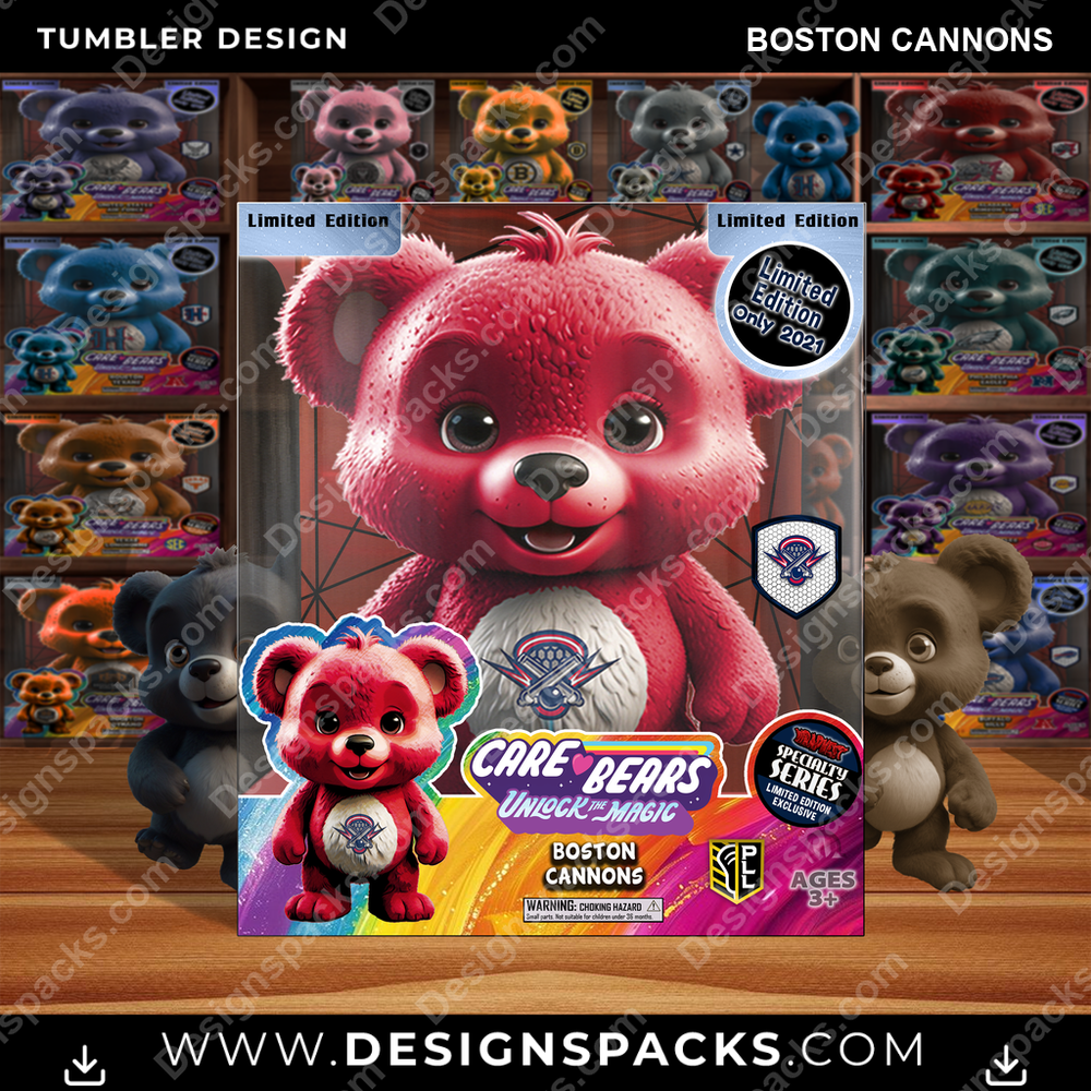 Lacrosse Care Bear Box Boston Cannons Tumbler Digital Wrap Design