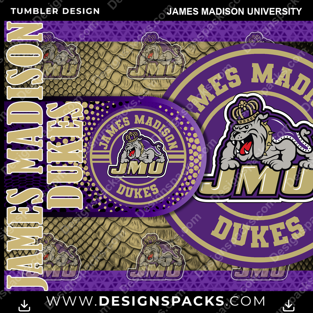 College Sport Hyper James Madison University Tumbler Digital Wrap Design