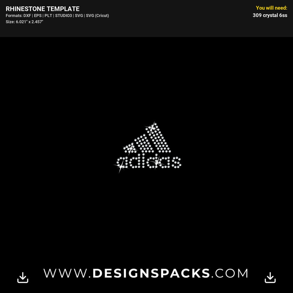 Adidas Logo Mask Rhinestone Digital Template
